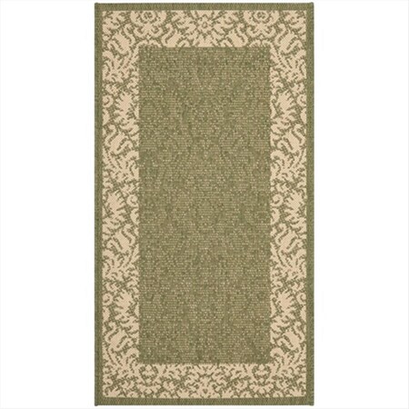 Safavieh 2 Ft. X 3 Ft. -7 In. Accent Indoor-Outdoor Courtyard- Olive And Natural- Machine Made Rug CY2727-1E06-2